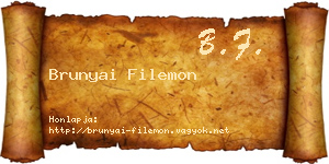 Brunyai Filemon névjegykártya